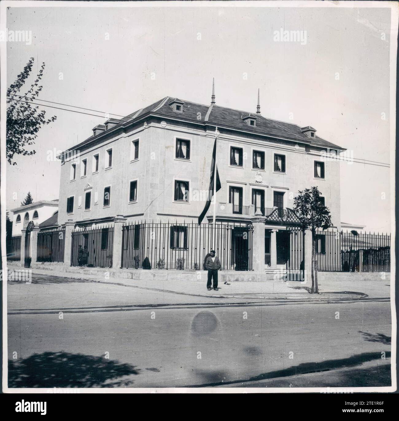 03/31/1948. Irun. Nouveau bâtiment de la délégation aux frontières, construit par la direction générale des régions dévastées. Crédit : Album / Archivo ABC / marques de Santa María Del Villar Banque D'Images