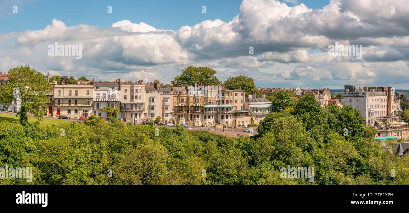 Vue panoramique depuis le pont suspendu de Clifton à Cliffton Village, Bristol, Somerset, Angleterre Banque D'Images