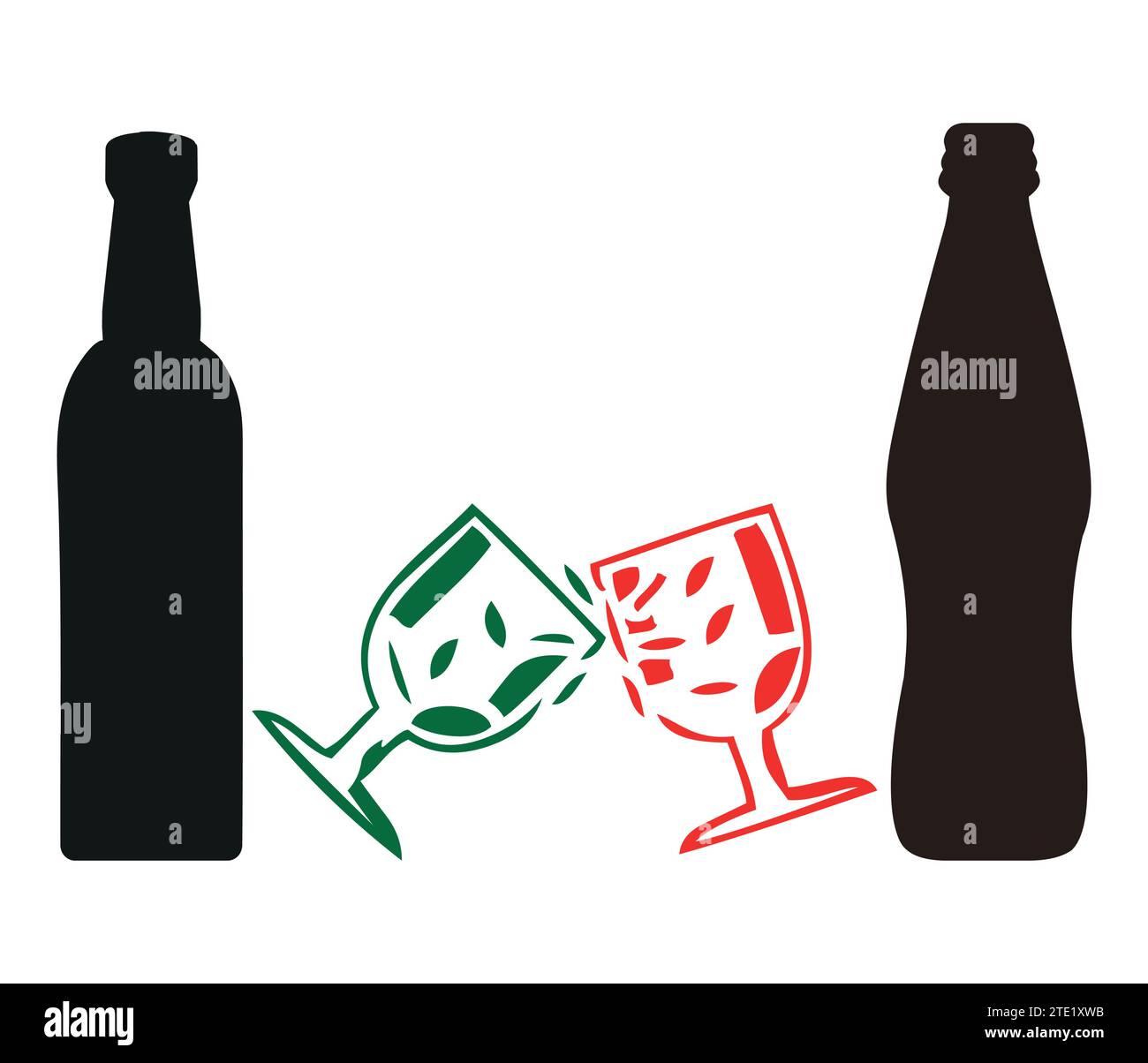 Alcool de verre de vin de vecteur avec illustration vectorielle de symbole de verre de vin. Illustration de Vecteur