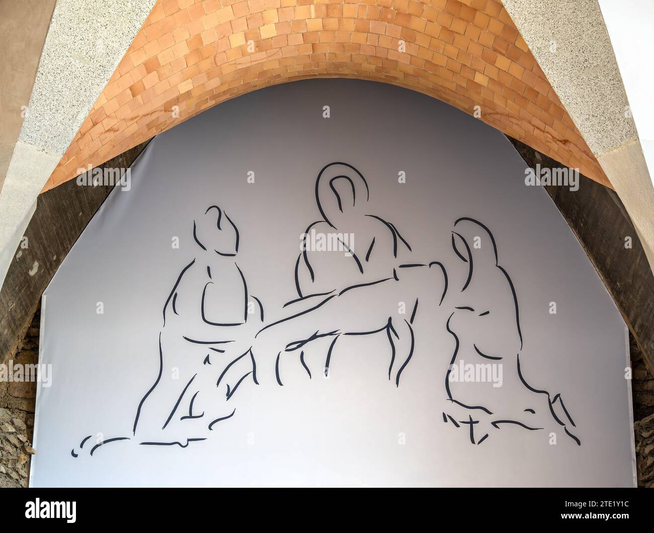 Barcelone, Espagne - 7 octobre 2023 : Sketch de Pieta - Marie, mère de