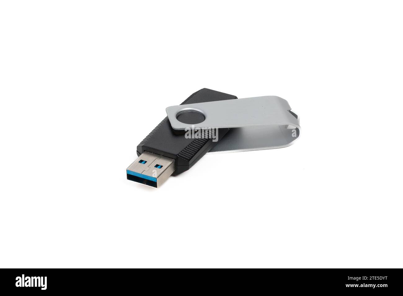 Périphérique de mémoire flash USB isolé sur fond blanc Banque D'Images