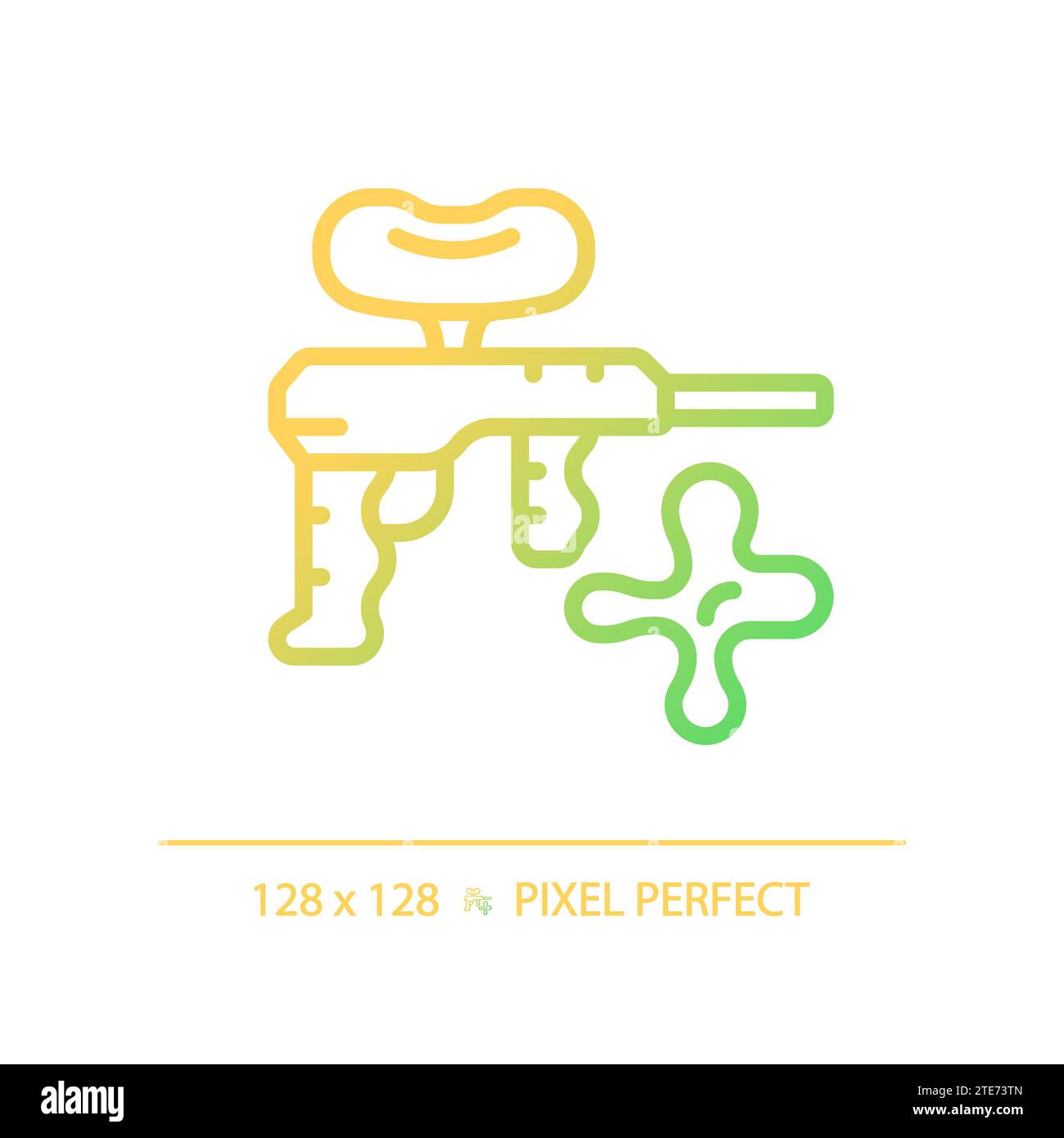 Icône de paintball dégradé simple et parfait pixel 2D Illustration de Vecteur
