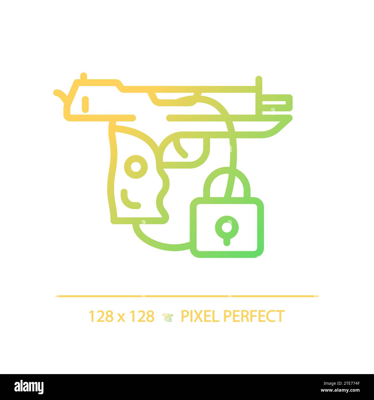 Icône de sécurité du pistolet de gradient 2D pixel Perfect Illustration de Vecteur
