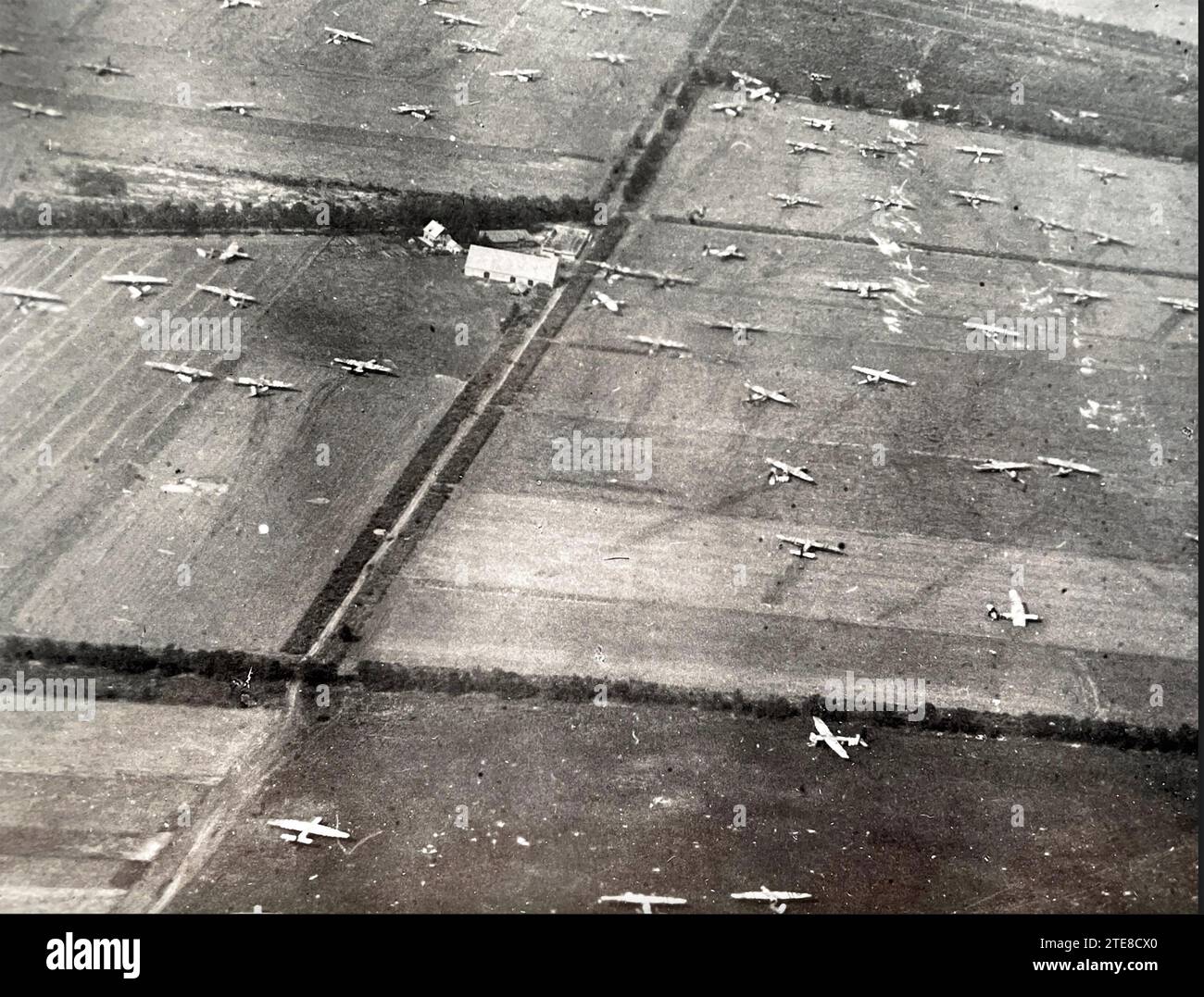 OPÉRATION MARCHÉ JARDIN 1944. Planeurs Horsa sur la LZ (Landing zone) S au nord-ouest d'Arnhem, le 17/18 septembre. Banque D'Images