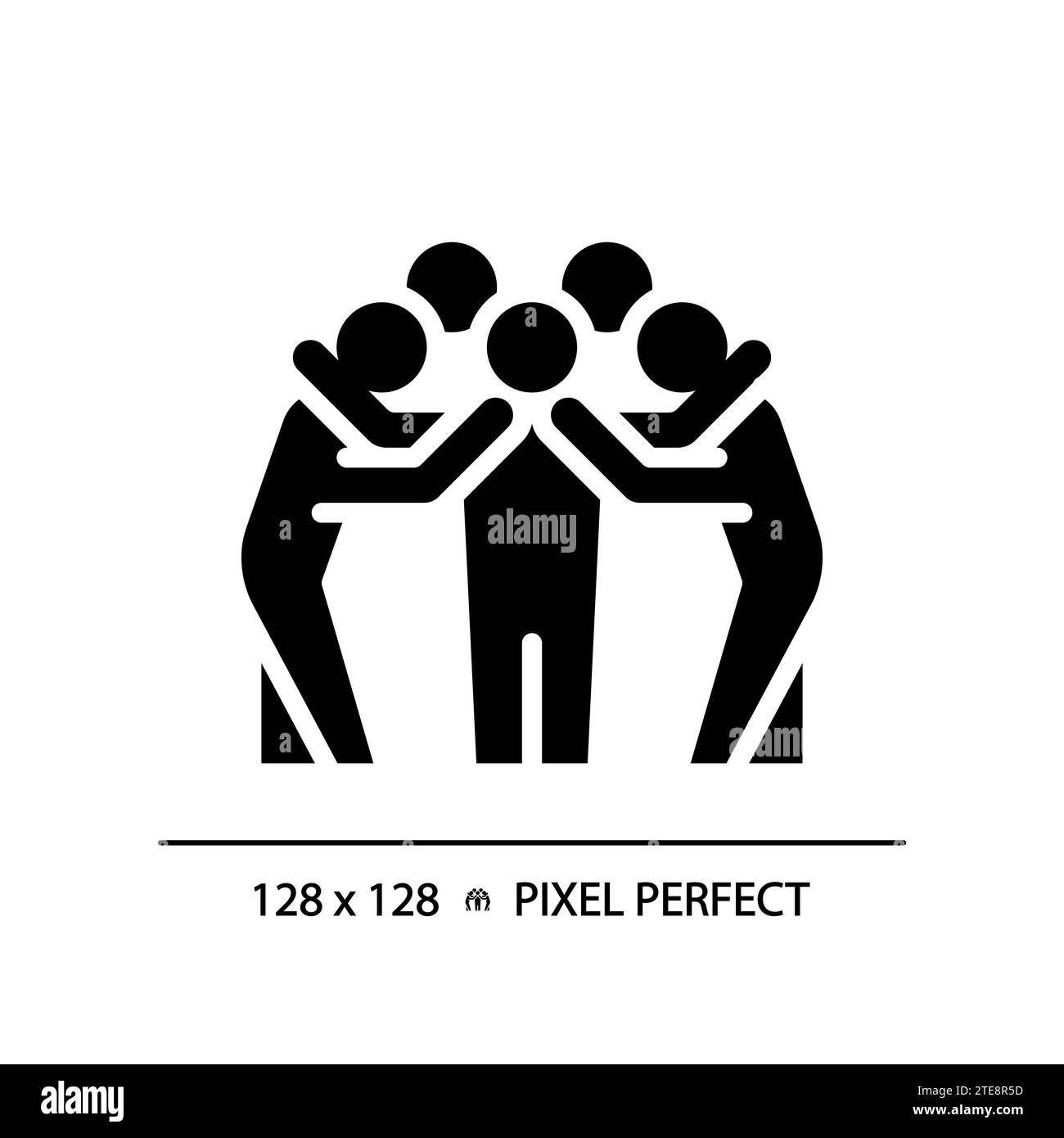 Icône de glyphe noir du caucus d'équipe Illustration de Vecteur