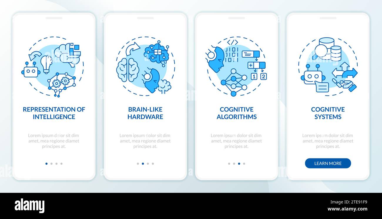 Architecture de l'informatique cognitive avec icônes Illustration de Vecteur