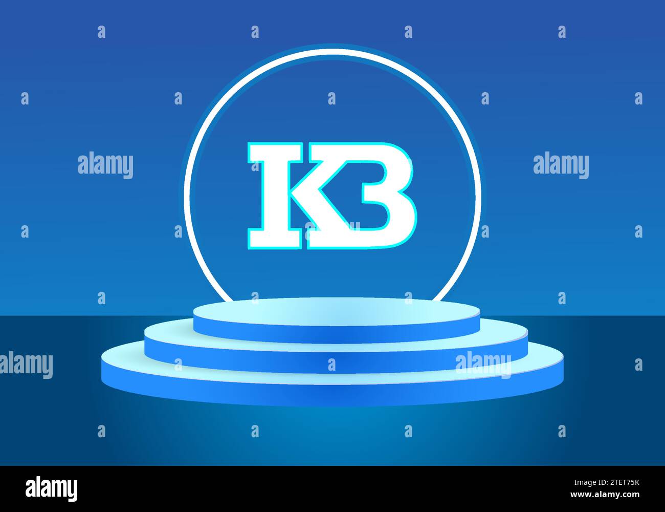 Lettre KB logo bleu. Conception de logo de vecteur pour les entreprises. Illustration de Vecteur