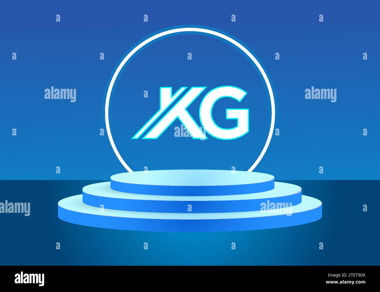 Lettre KG logo bleu. Conception de logo de vecteur pour les entreprises. Illustration de Vecteur
