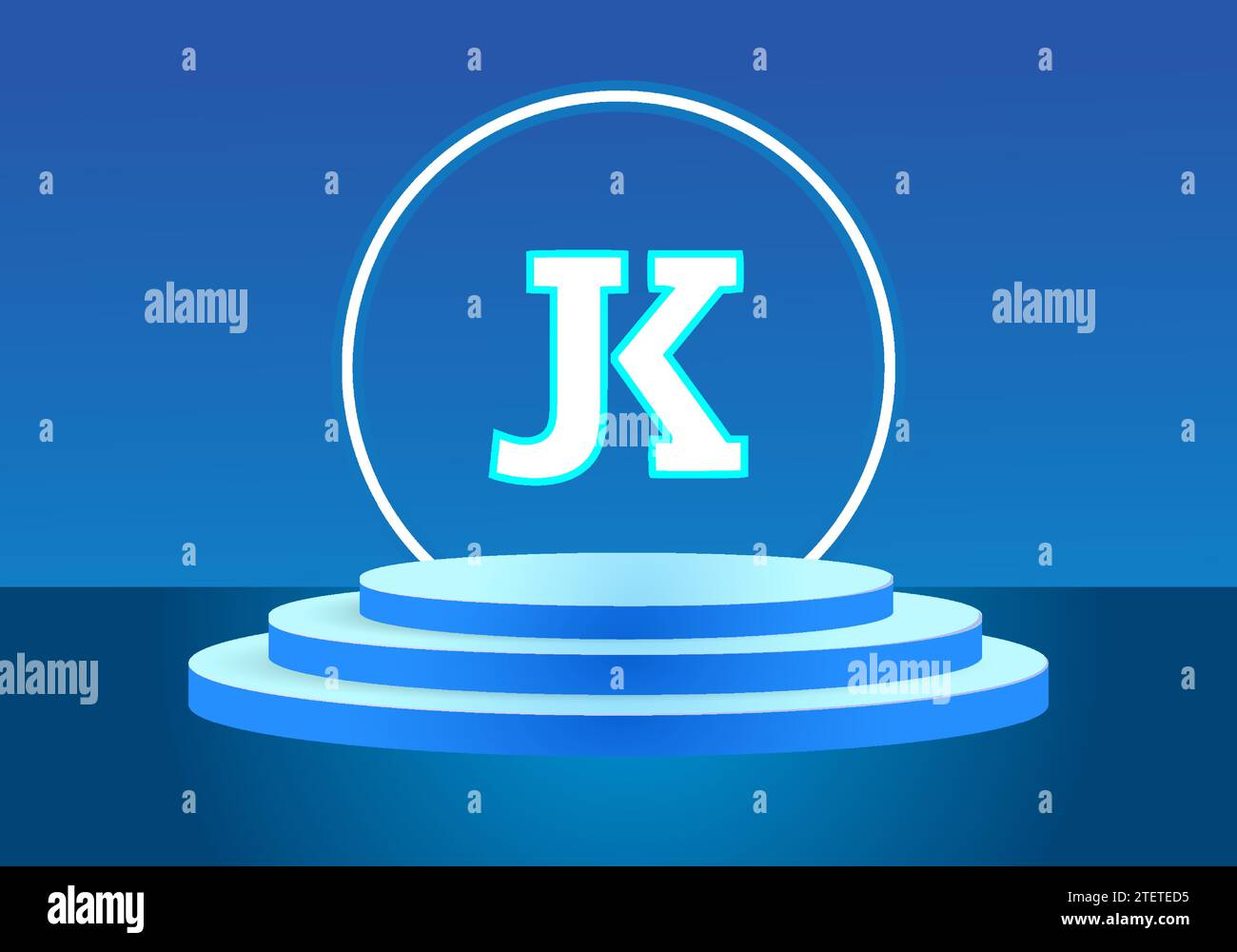 Logo bleu JK. Conception de logo de vecteur pour les entreprises. Illustration de Vecteur