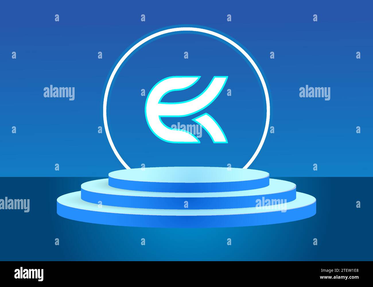 Logo bleu KE. Conception de logo de vecteur pour les entreprises. Illustration de Vecteur