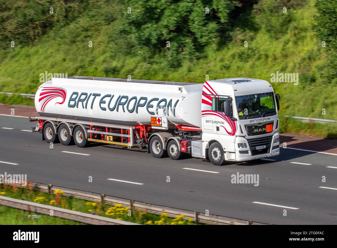 Brit European Tanker, distribution de carburant pour camions-citernes routiers Banque D'Images