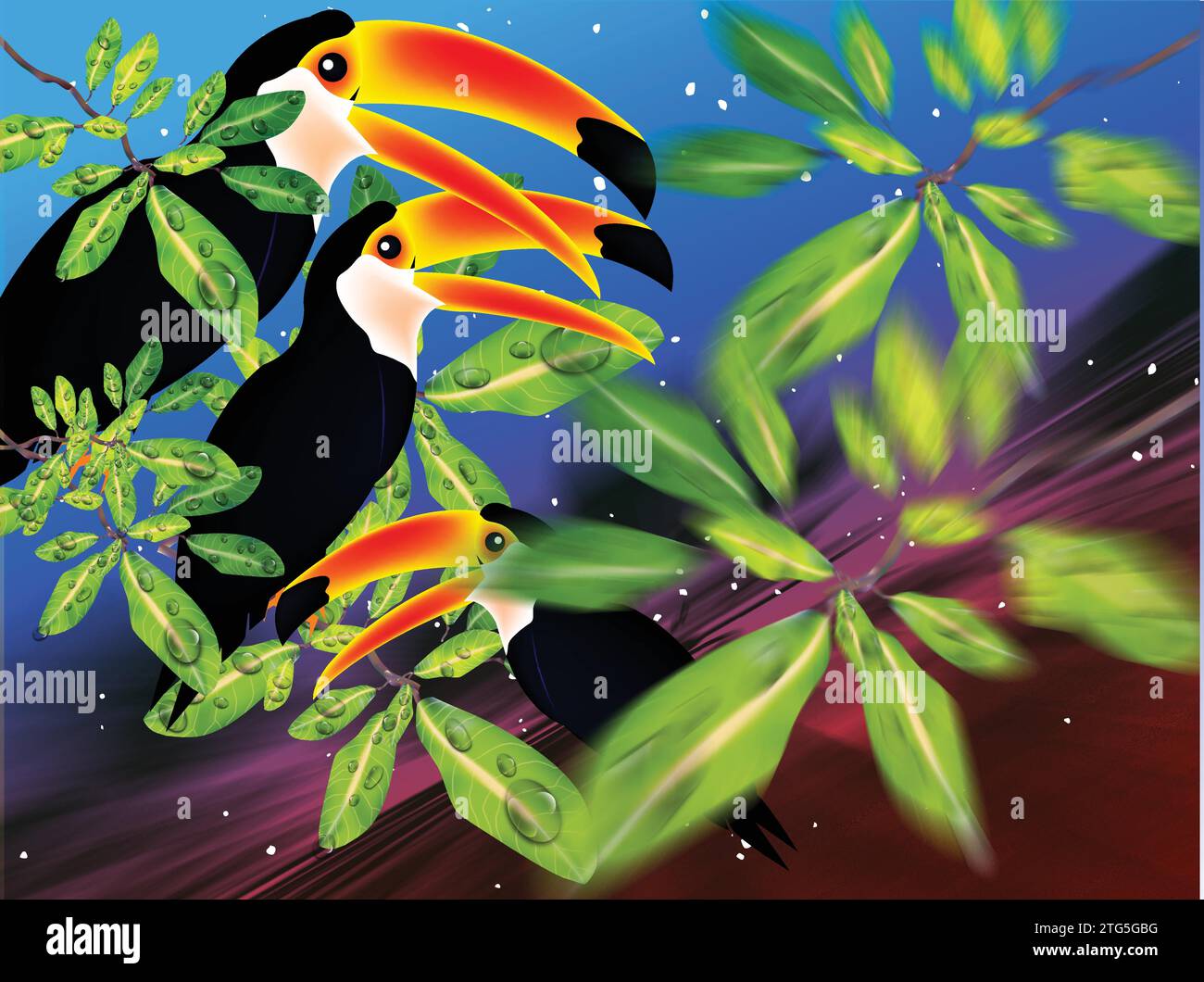 Toucan Tropical Illustration de Vecteur