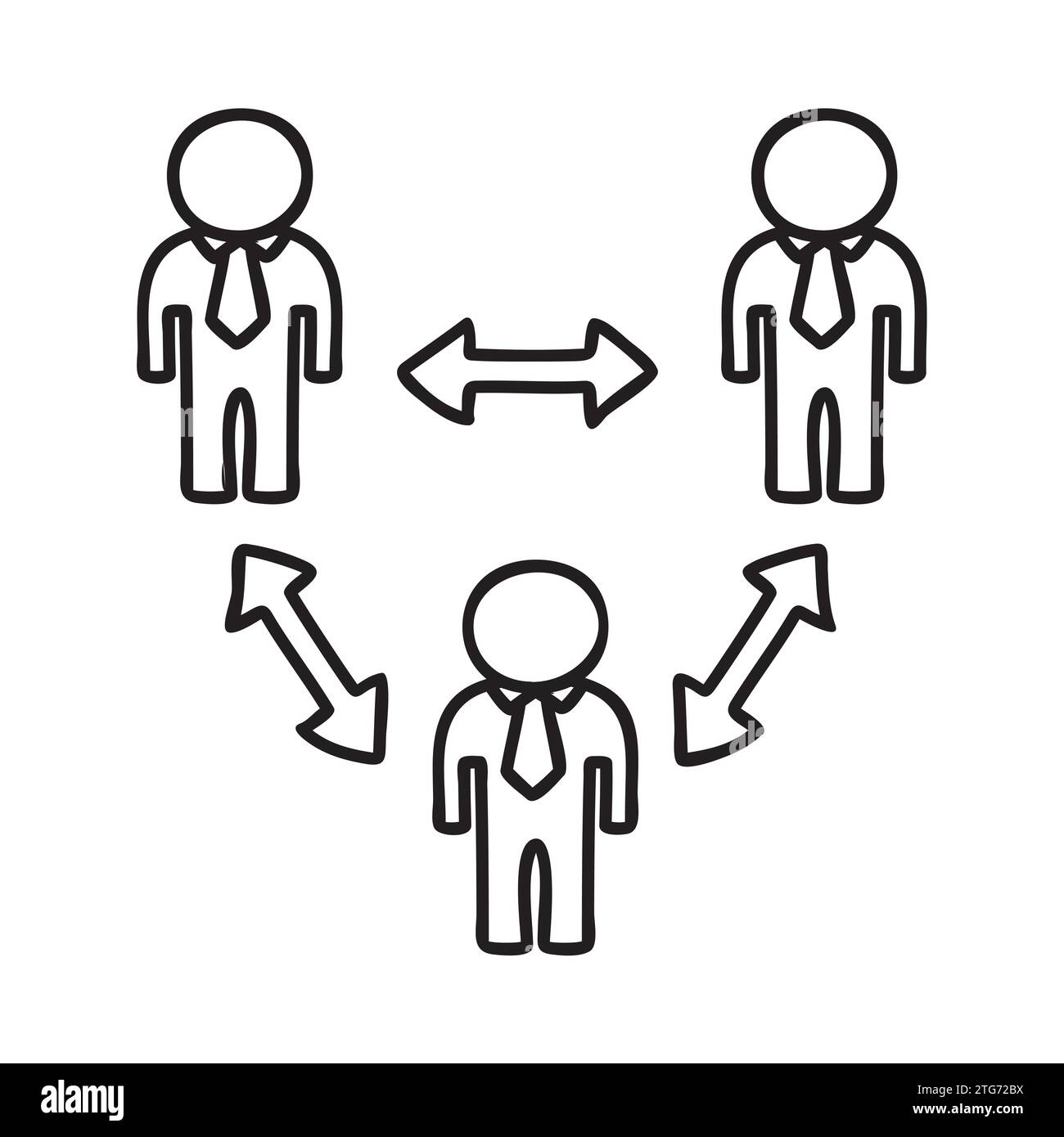 Icône Doodle People. Concept de connexion. Illustration vectorielle. Illustration de Vecteur