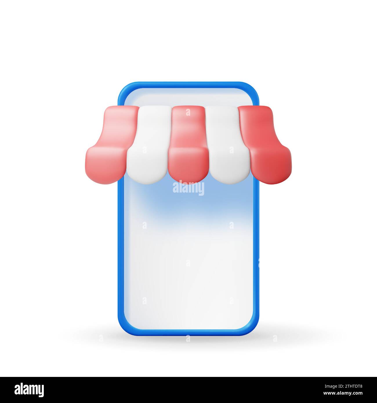 Auvent rayé 3D et smartphone Illustration de Vecteur