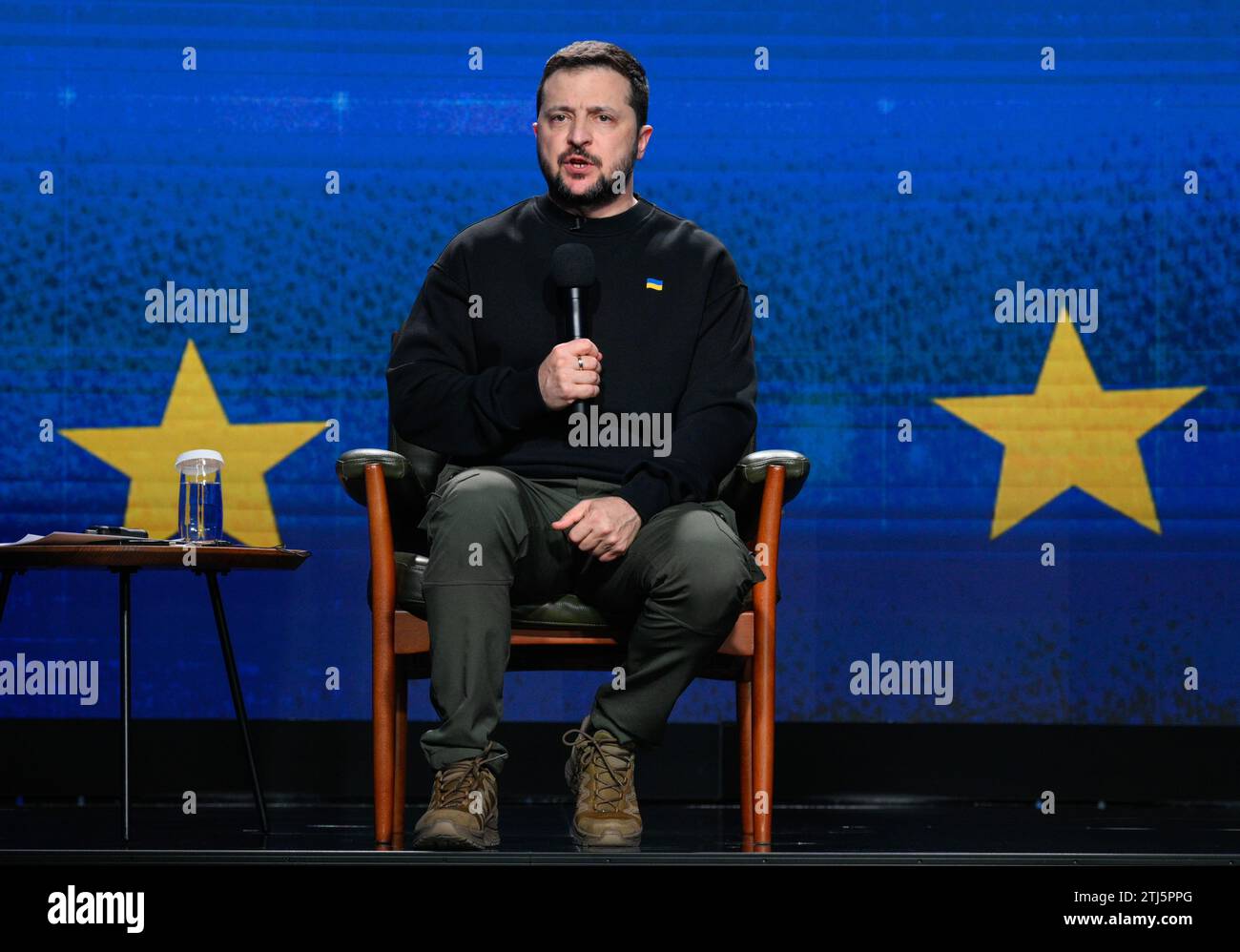 Kiev, Ukraine. 19 décembre 2023. Le président ukrainien Volodymyr Zelenskyi prend la parole lors de la conférence de presse finale annuelle. (Image de crédit : © Maksym Polishchuk/SOPA Images via ZUMA Press Wire) USAGE ÉDITORIAL SEULEMENT! Non destiné à UN USAGE commercial ! Banque D'Images