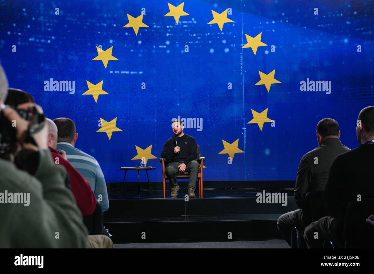 Kiev, Ukraine. 19 décembre 2023. Le président ukrainien Volodymyr Zelenskyi prend la parole lors de la conférence de presse finale annuelle. (Image de crédit : © Maksym Polishchuk/SOPA Images via ZUMA Press Wire) USAGE ÉDITORIAL SEULEMENT! Non destiné à UN USAGE commercial ! Banque D'Images