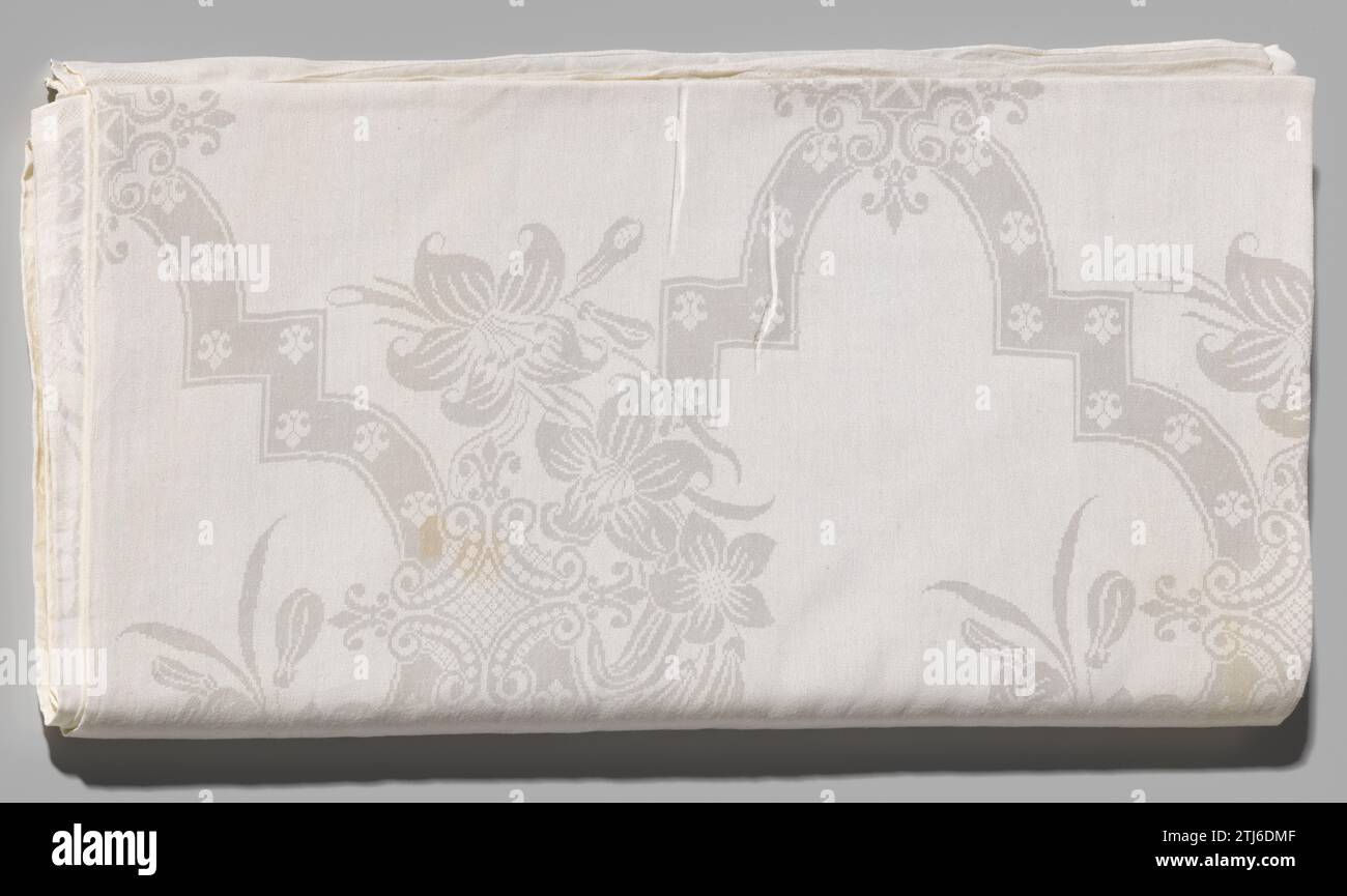 Nappe Armoiries Lys 175x175 100% lin - Le Jacquard Français