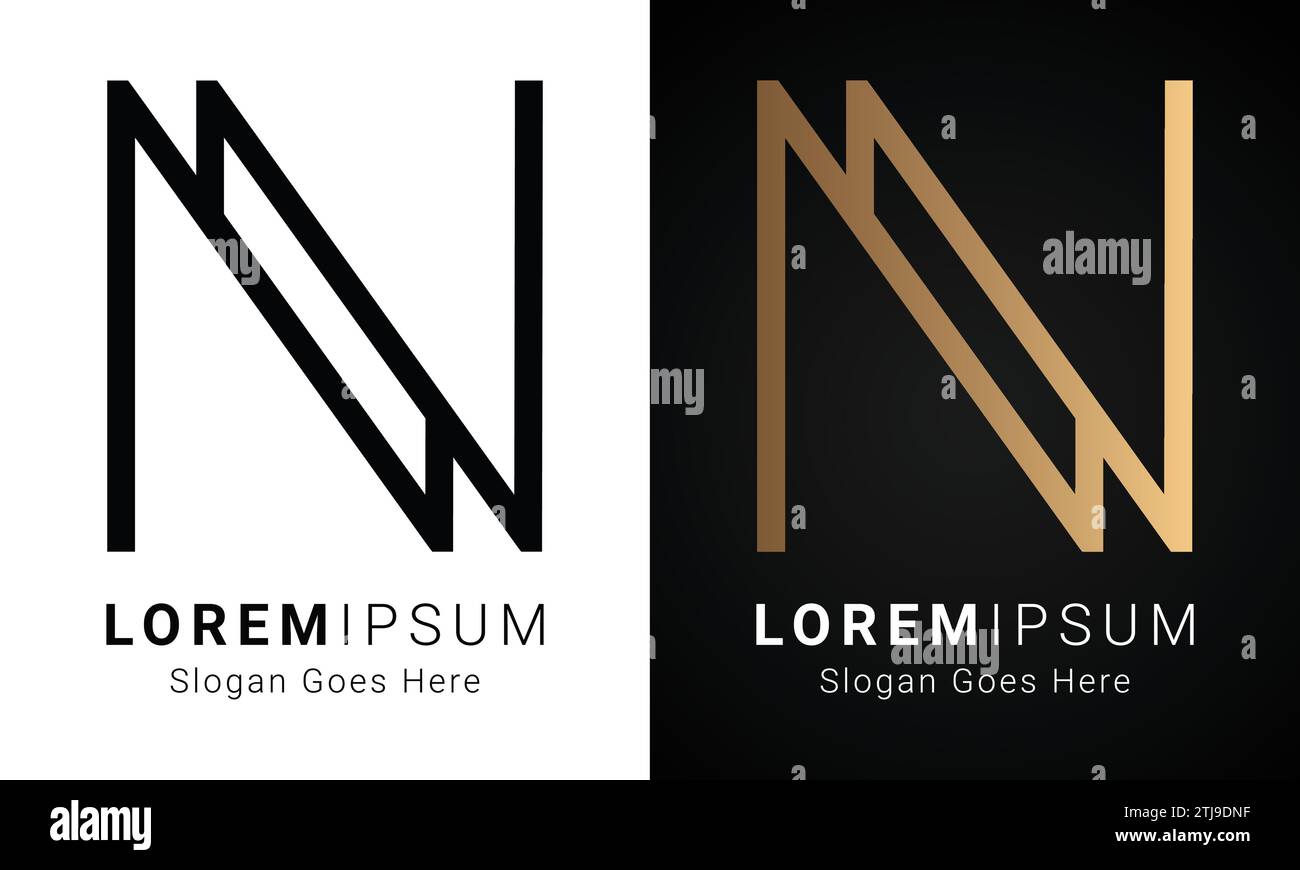Design de logo de lettre de texte initiale NN Monogram de luxe Illustration de Vecteur