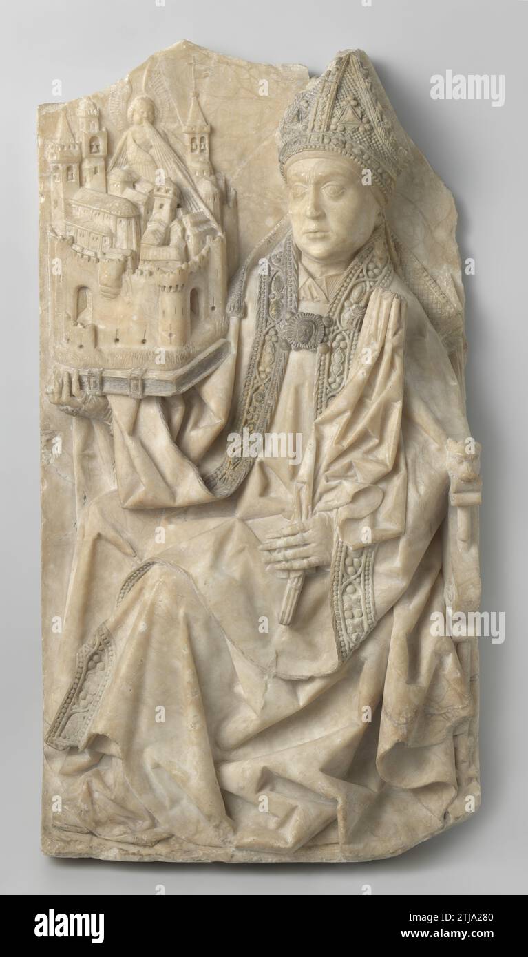 Saint Augustin, anonyme, vers 1500 il est utilisé à gauche sur un fauteuil dont la main courante se termine par une tête de lion avec un écriteau dans la bouche. Sur le bras droit, il tient un livre avec au-dessus de la ville d'Hippo Regius, dans la partie gauche encore de l'escroc, qui est partiellement caché sous le Sudarium. Il porte une mitre, dont les fanons dépendent des épaules, un chapeau de chœur, qui est fermé avec un pectoral devant la poitrine, albe, amict et gants, sur lesquels les anneaux sont glissés. Miter et aurifrisiae montrent des gemmes (imitation). La ville fortifiée, qui donne accès à deux portes, consiste en grande partie Banque D'Images