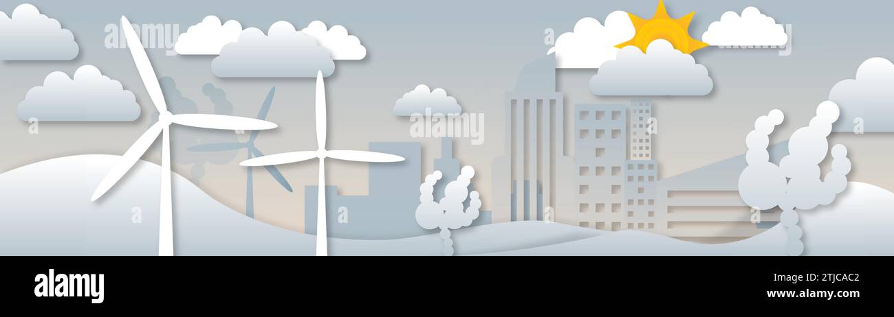 Énergie propre et villes durables Illustration de Vecteur