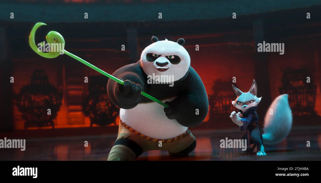 Kung fu panda 4 po & Zhen Banque D'Images