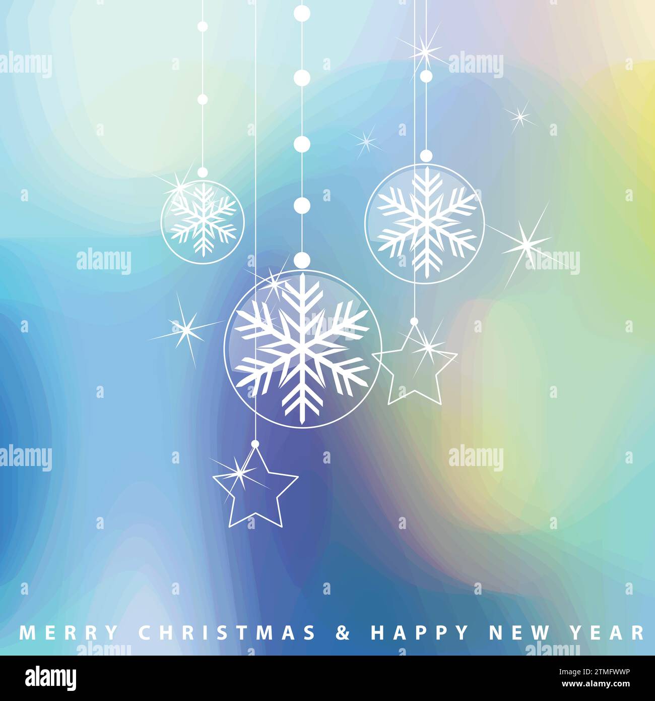 Flocon de neige Noël carte du nouvel an, carte de voeux Illustration de Vecteur