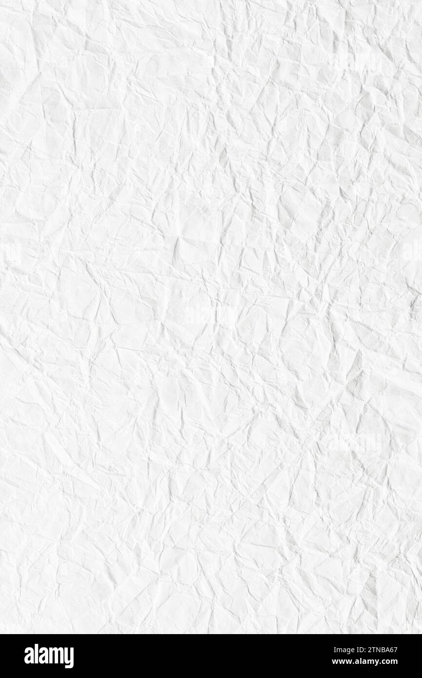 fond de papier froissé, texture de feuille blanche avec espace de copie Banque D'Images