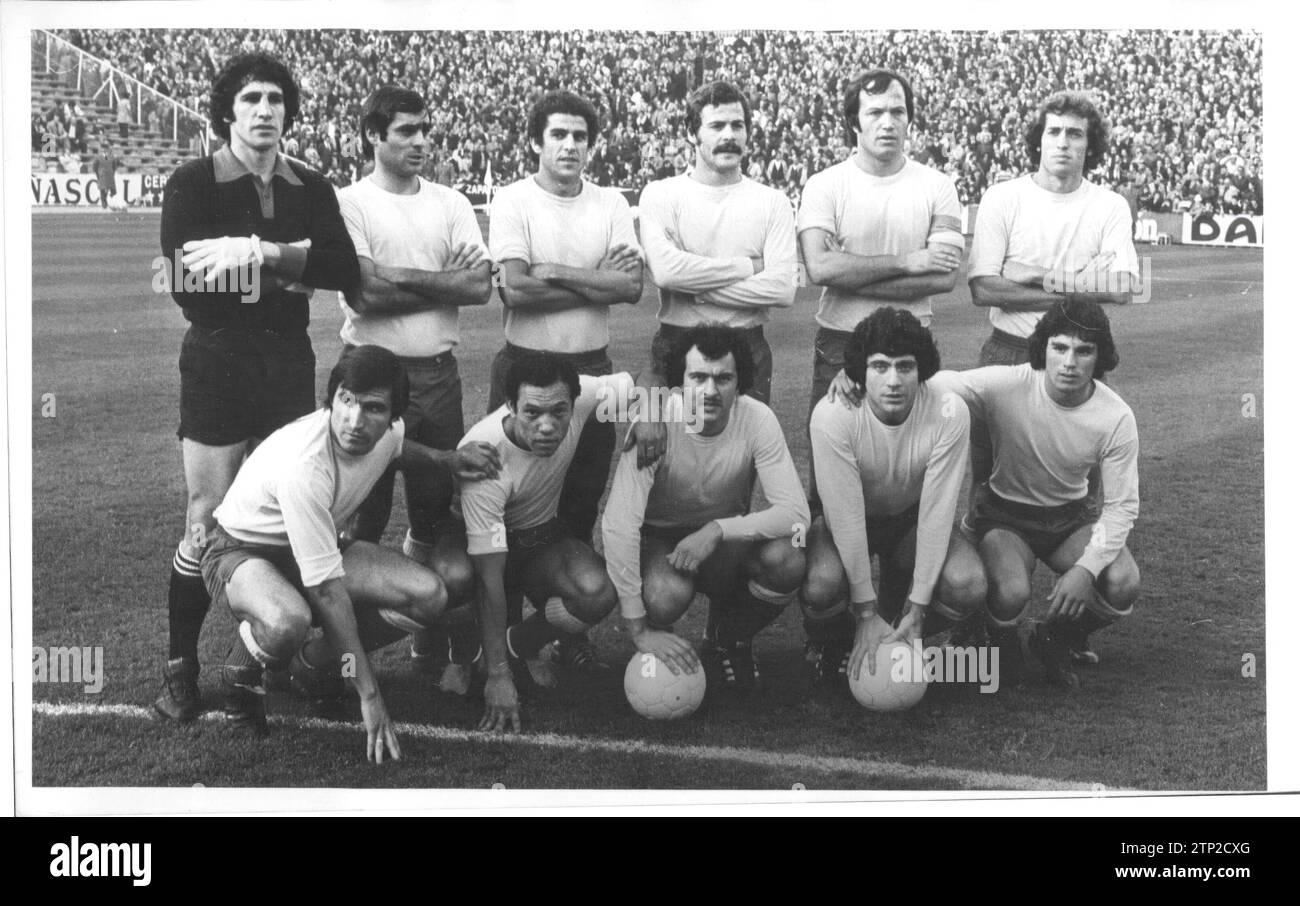 L'équipe syndicale Deportiva las Palmas, dans la saison 1976-1977. Crédit : Album / Archivo ABC / José García Banque D'Images