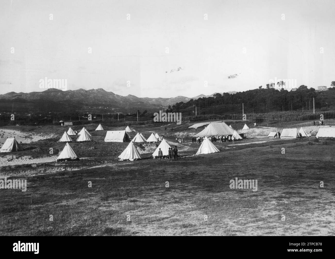 01/01/1930. Apparition du camp scolaire anglais sur la plage de Lourido à Vigo. Crédit : Album / Archivo ABC / Pacheco Banque D'Images