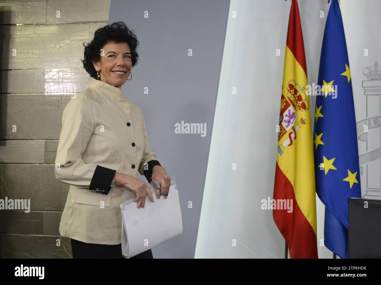 Madrid, 09/28/2018. Conférence de presse après le Conseil des ministres en présence d'Isabel Celaa et José Luis Ábalos. Photo : Maya Balanya ARCHDC. Crédit : Album / Archivo ABC / Maya Balanya Banque D'Images