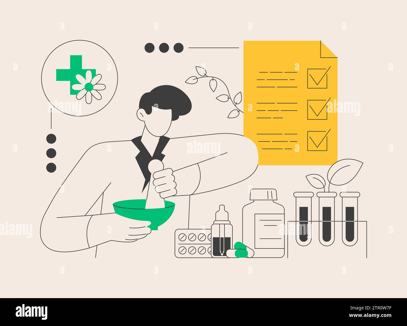 Illustration du vecteur de concept abstrait de l'homéopathie. Illustration de Vecteur