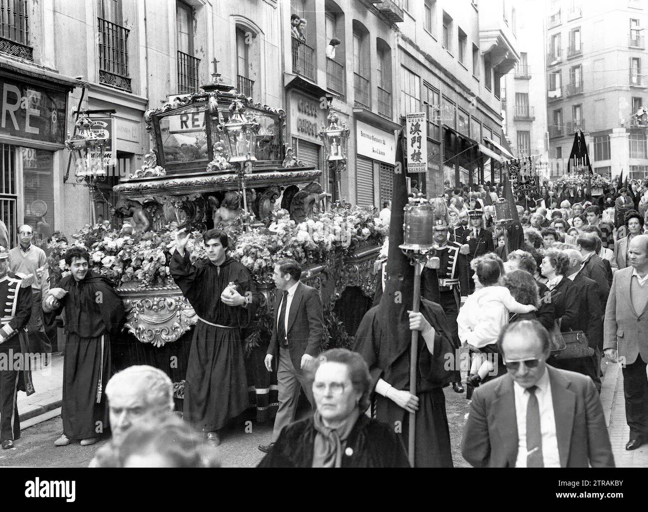 04/17/1987. La fraternité de la sainte sépulture est née en 1580. Le Christ menteur, dans une urne, est l'œuvre de Jacinto Higueras, en 1941. Crédit : Album / Archivo ABC / Miguel Berrocal Banque D'Images