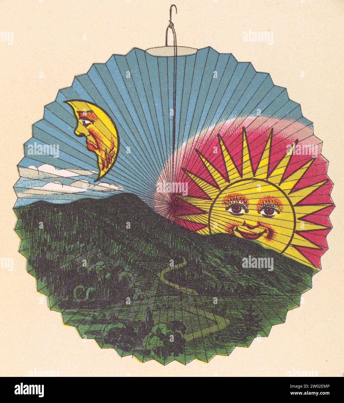 Chromolithographie d'un catalogue de la fin du 19e siècle publié dans le Bade-Württemberg lanternes publicitaires en papier pour célébrer la Saint-Martin. Banque D'Images