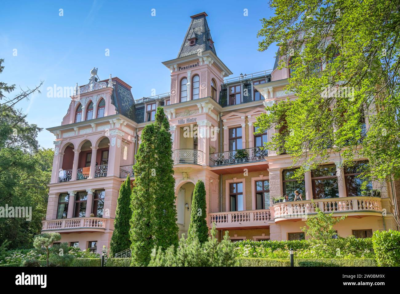 Villa Hintze, Delbrückstraße, Heringsdorf, Usedom, Mecklenburg-Vorpommern, Deutschland Banque D'Images