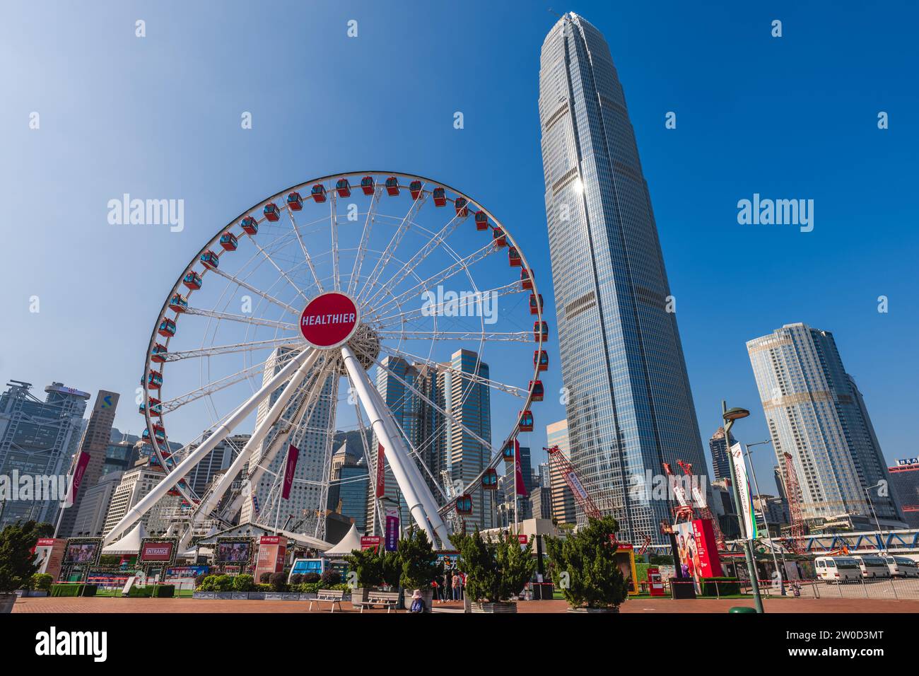 12 décembre 2023 : Hong Kong observation Wheel, situé au Central Harbourfront, Central, Hong Kong, a 42 gondoles et est actuellement exploité par Banque D'Images