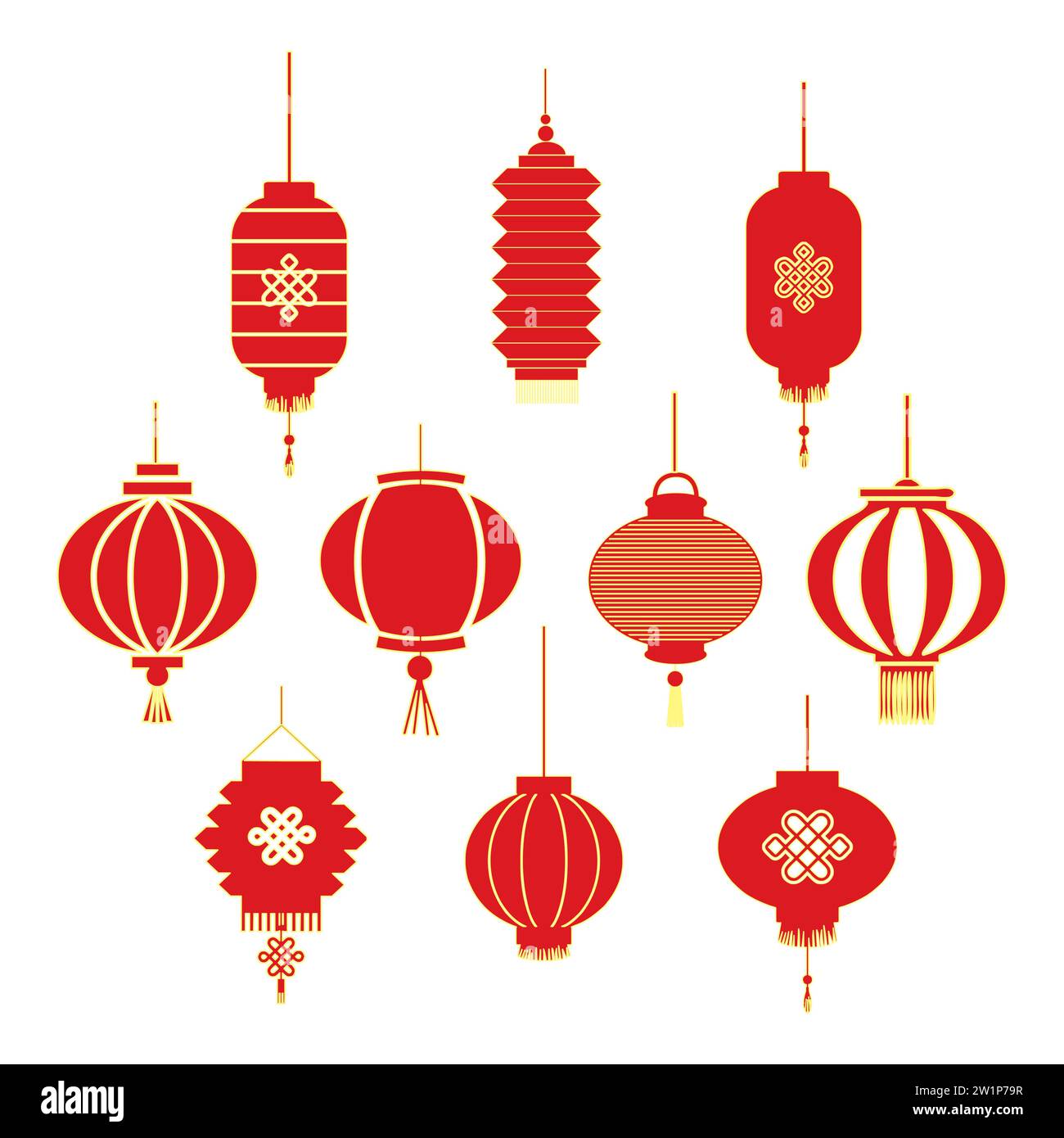 Illustration vectorielle de lanternes du nouvel an chinois Illustration de Vecteur