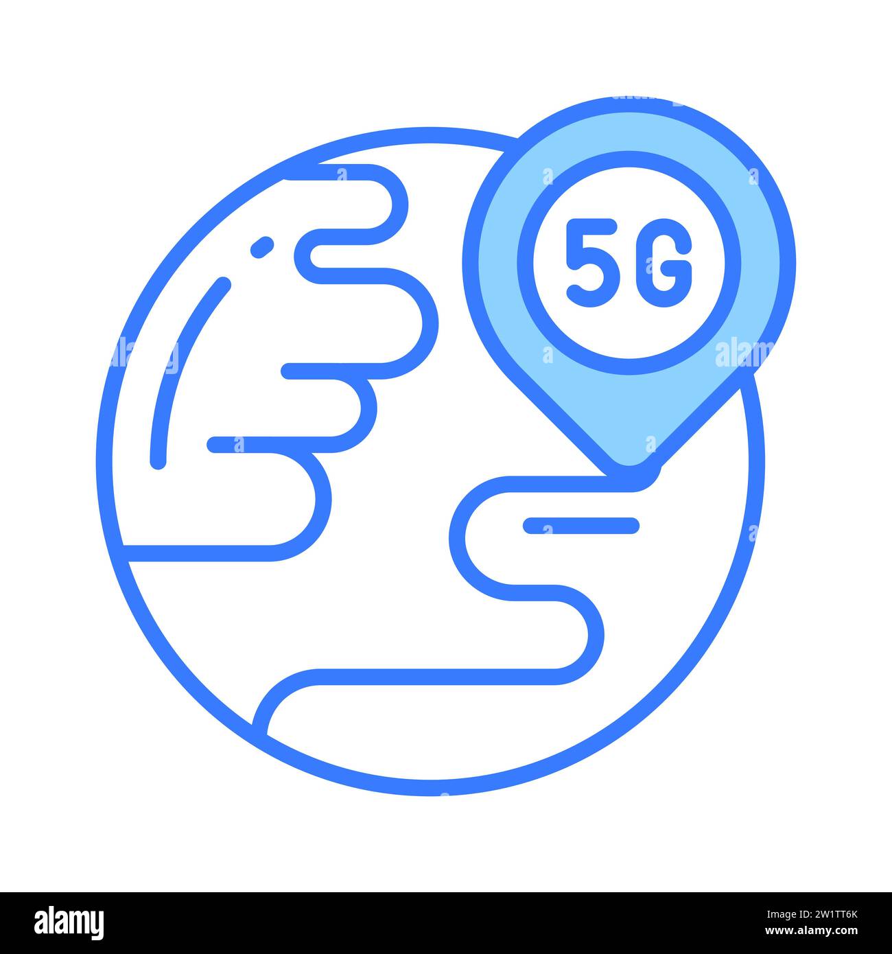 Saisissez cette icône de localisation de réseau 5G conçue de manière créative dans un style tendance, vecteur de technologie 5G. Illustration de Vecteur