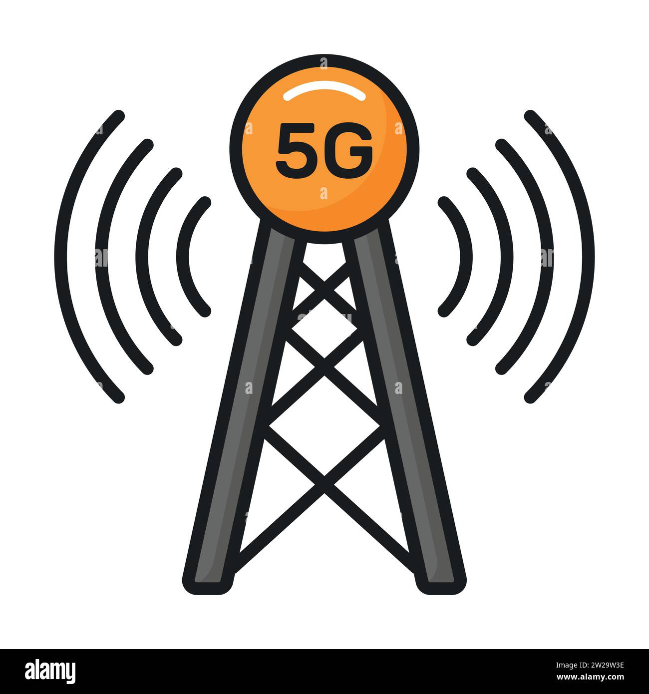 Conception de vecteur de tour de signal 5G dans un style moderne, icône facile à utiliser Illustration de Vecteur