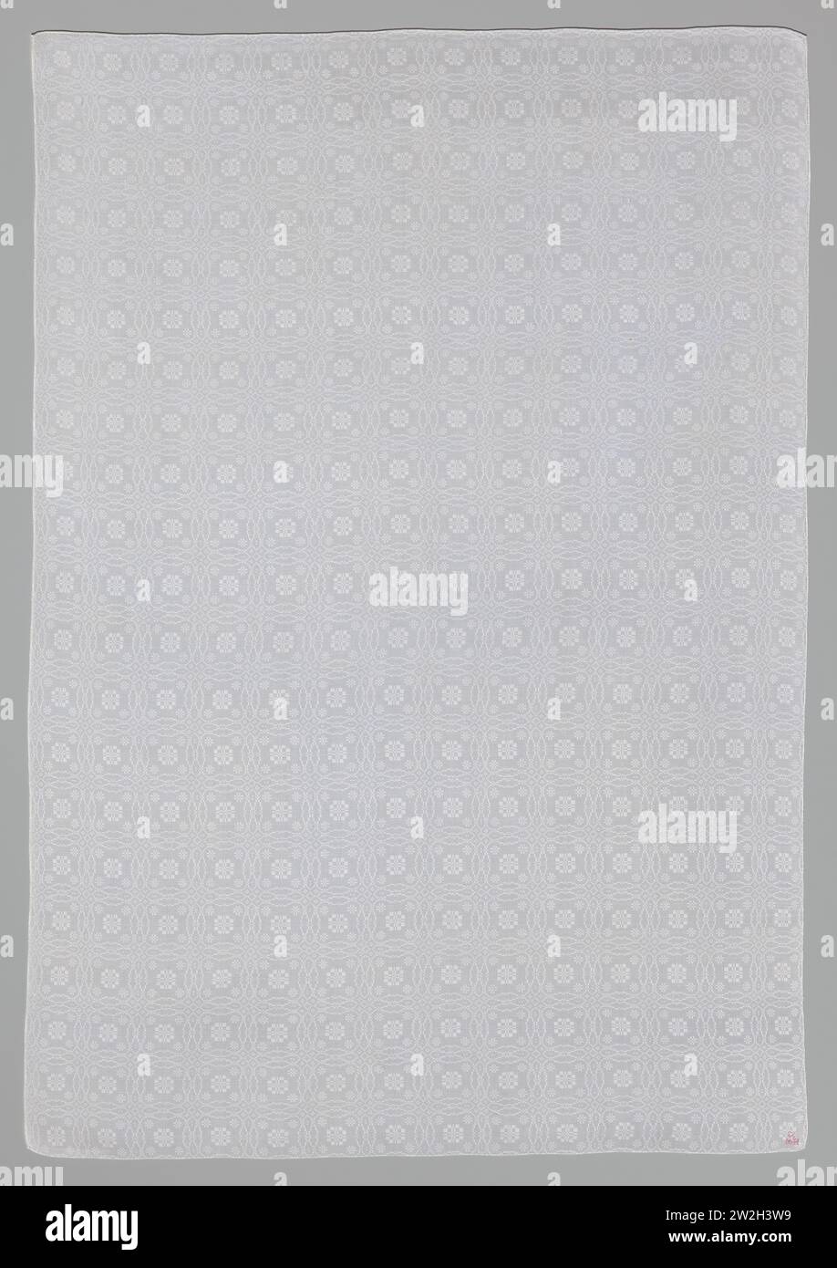 WIT LINES POLLDER PERMETT, 1690 - 1710 serviette en lin blanc pelable, marquée Kroon GS 12 et HW 23. Lin du nord des pays-Bas (matériau) serviette en lin blanc, marquée Kroon GS 12 et HW 23. Lin du nord des pays-Bas (matériel) Banque D'Images