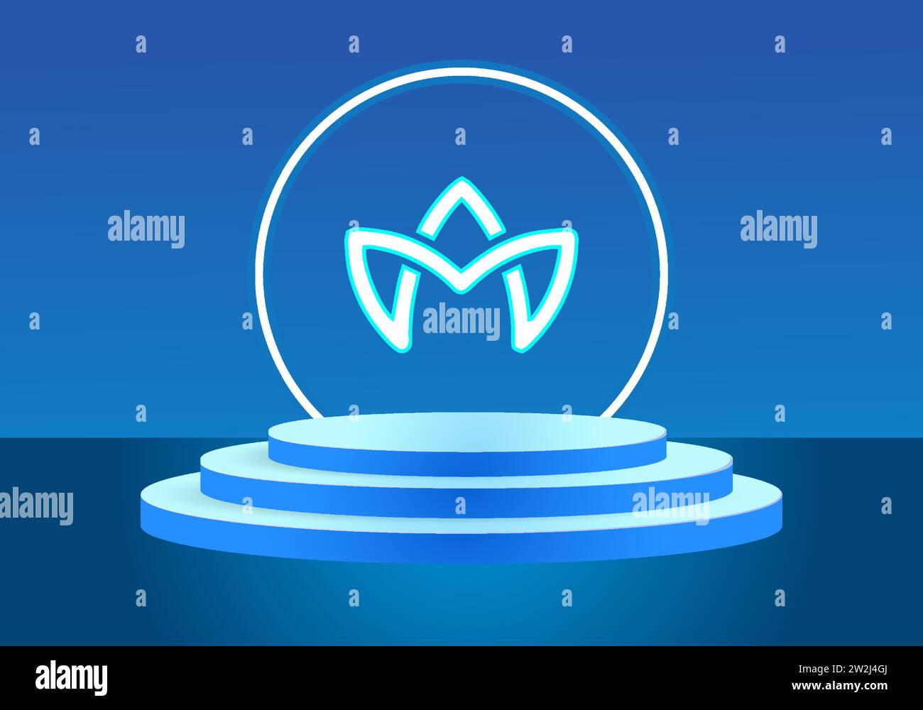 Lettre ma logo bleu. Conception de logo de vecteur pour les entreprises. Illustration de Vecteur