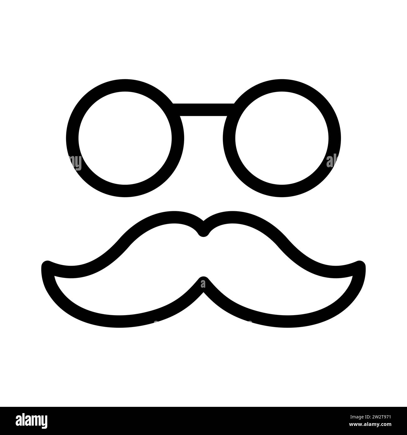 Lunettes et icône de ligne de moustache isolé sur fond blanc. Illustration vectorielle Illustration de Vecteur