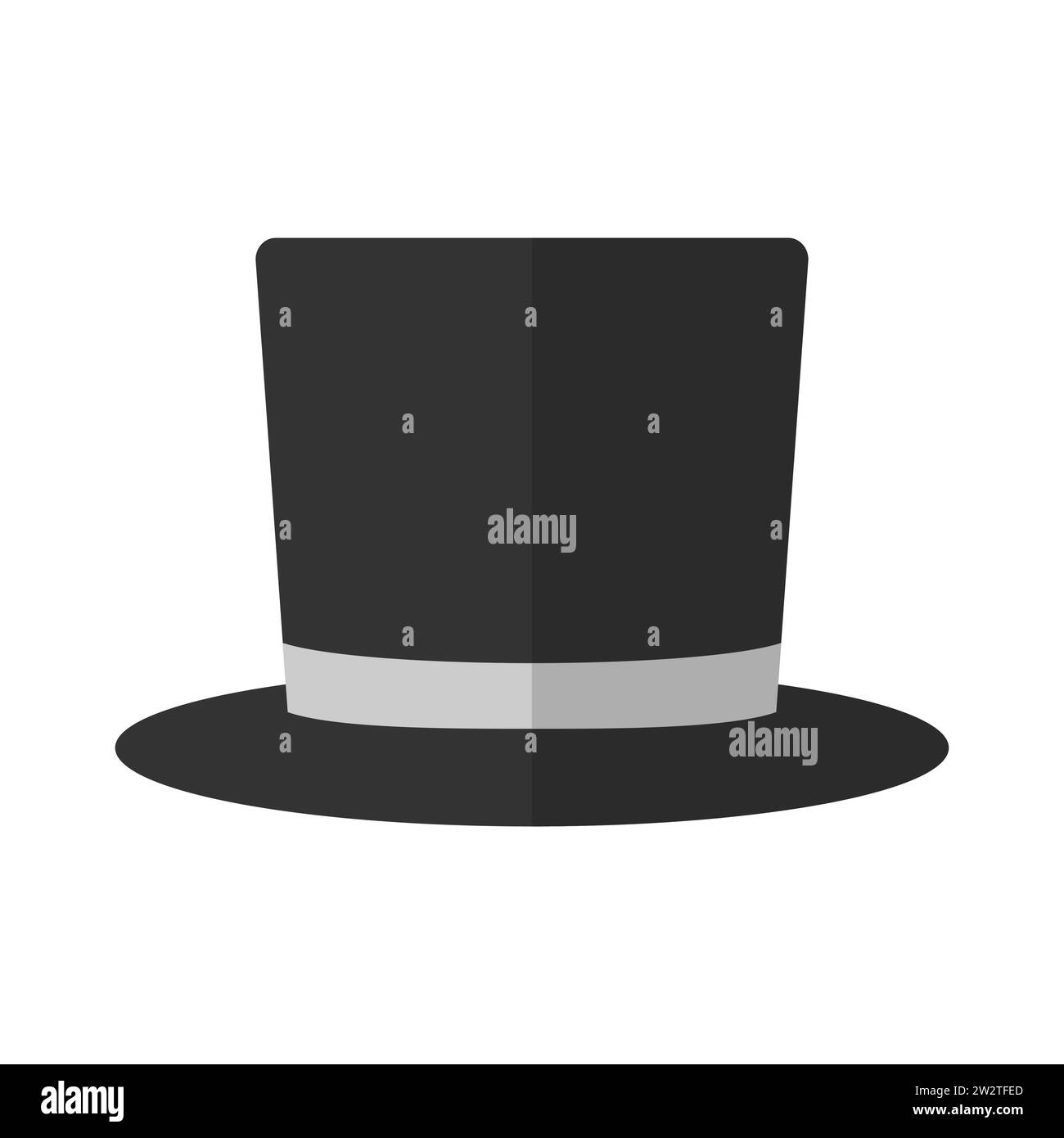 Icône de chapeau de cylindre dans le style plat isolé sur fond blanc. Illustration vectorielle de coiffe magique Illustration de Vecteur