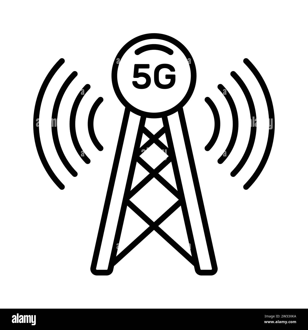 Conception de vecteur de tour de signal 5G dans un style moderne, icône facile à utiliser Illustration de Vecteur