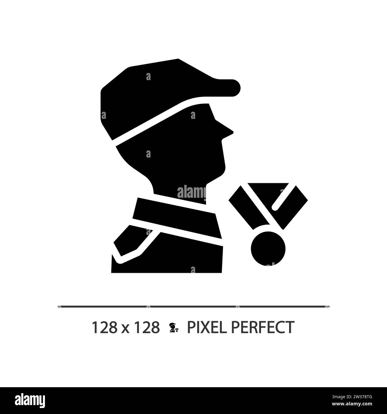Pixel 2D Perfect simple style glyphe vétérans icône de guerre Illustration de Vecteur