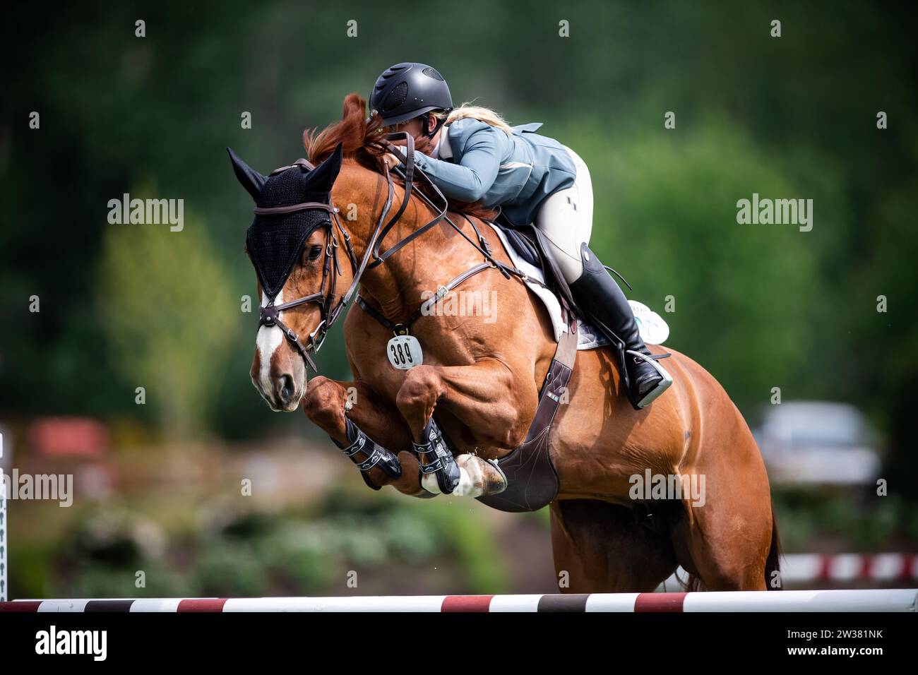 Jaydan Stettner, du Canada, participe au Canadian Premier Horse Show 2023 au Thunderbird Show Park à Langley, au Canada. Banque D'Images