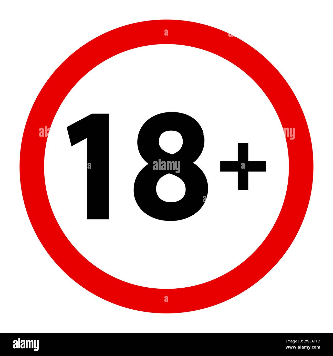 18 illustration. Limite d'âge, films, séries TV, dessins animés, cinéma, icônes de vecteur de bordure d'interdiction d'affichage de genre Illustration de Vecteur