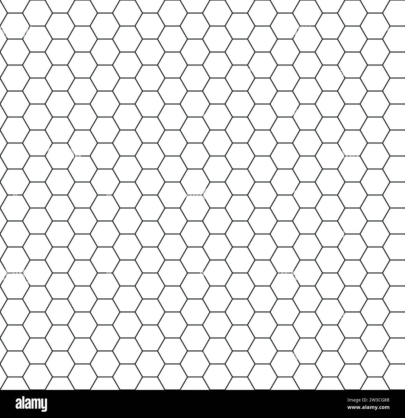 motif en nid d'abeille, carreaux hexagonaux noirs et blancs, texture reproductible sans couture Illustration de Vecteur