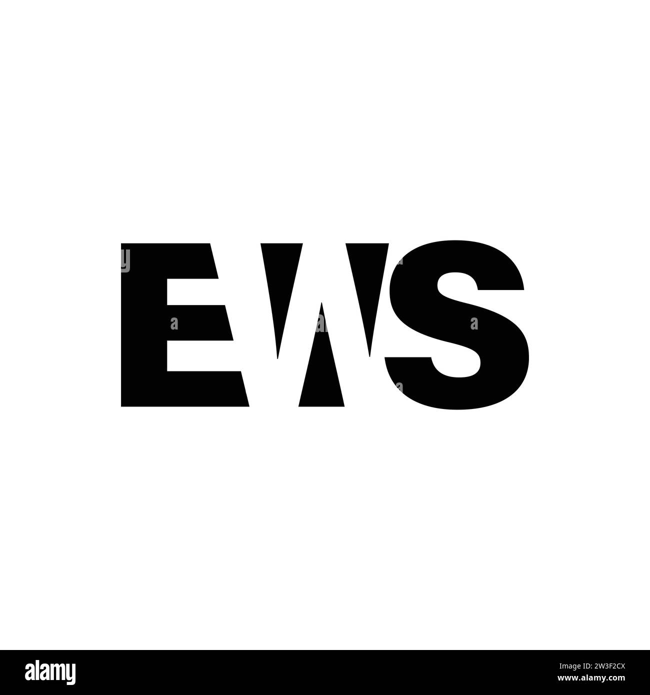 Logo EWS avec espace négatif. vecteur de monogramme de typographie ...