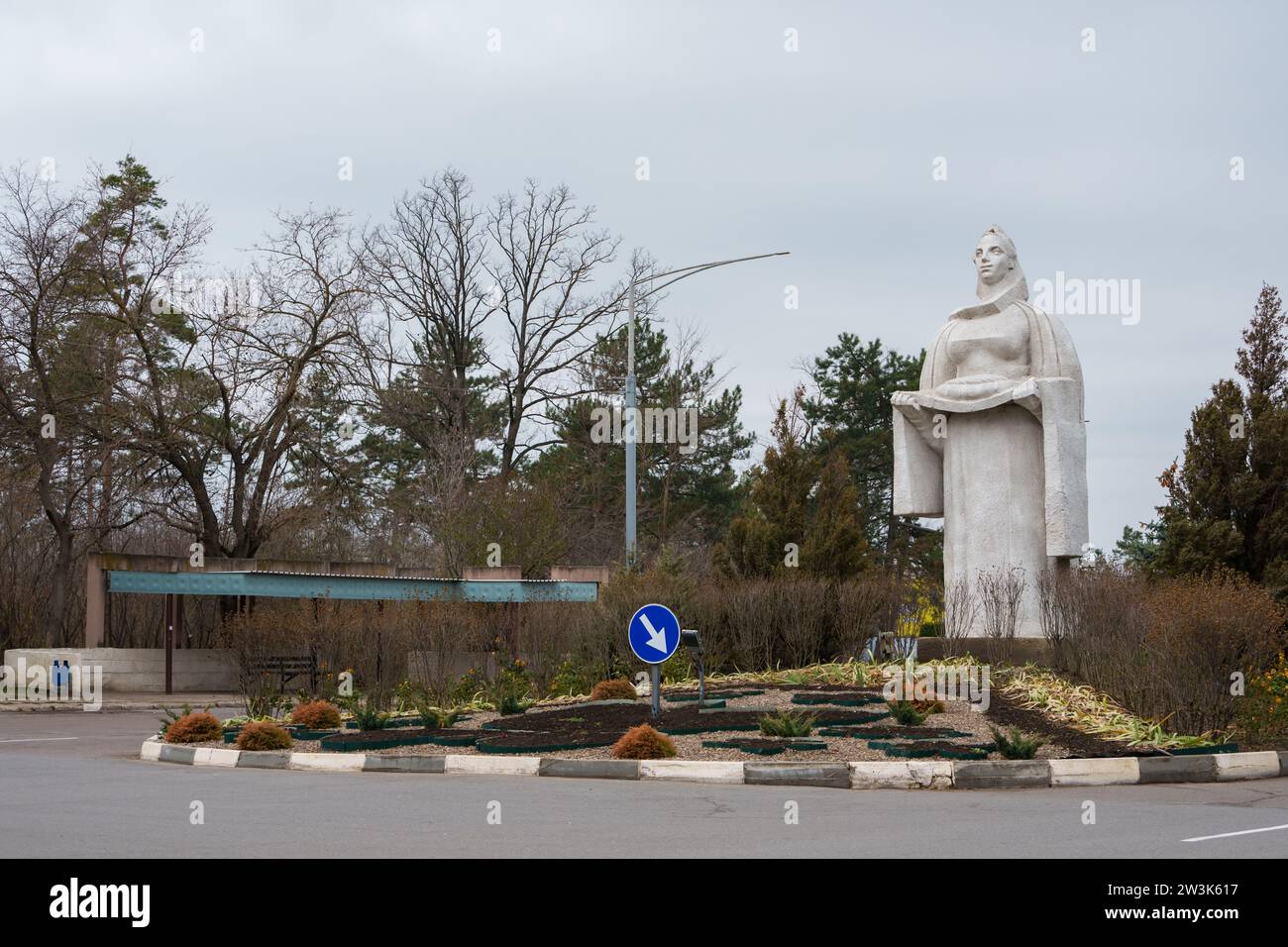 Statue de femme à Balti, Moldavie Banque D'Images