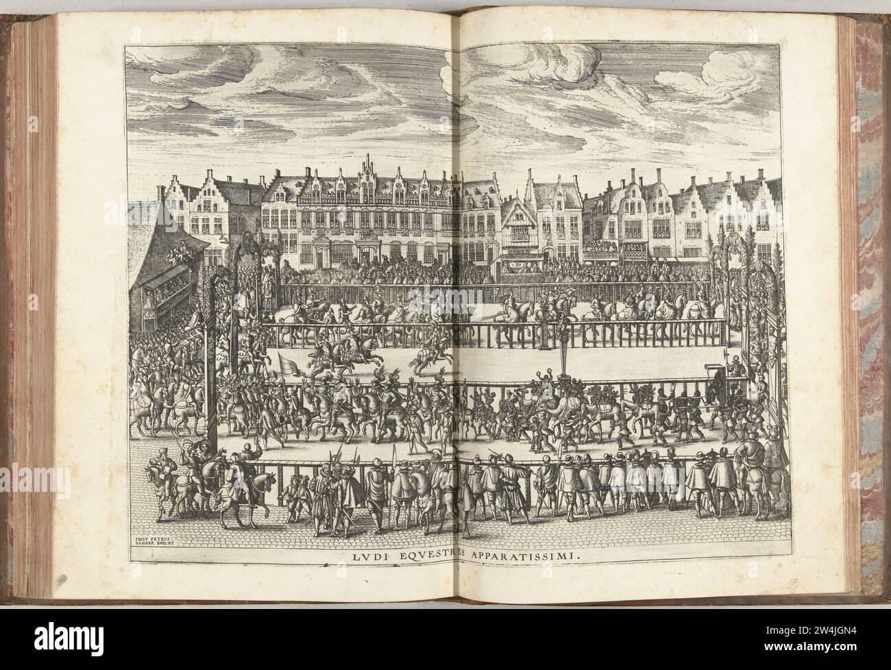Points de suture sur le Meir, 1594, 1594 - 1595 points de suture sur le Meir. Au premier plan un roi noir dans une berline avec porte-bagages. Marchant pour lui dans un défilé dansant et mucifiant des hommes, des femmes et des enfants et quelques chevaux et chameaux. Partie de la description de l'entrée de l'archiduc Ernst à Anvers, le 18 juillet 1594, par Joannes Bochius, Descriptio Publicae Gratulationis, Spectaculorum et Ludorum, dans adventu Sereniss. Principis Ernesti Archiducis Austriae, ex Officina Plantiniana, Anvers 1595. Imprimeur : Southern Netherlandspublisher : Anvers gravure de papier Anvers. Meir Ring points sur le Mei Banque D'Images